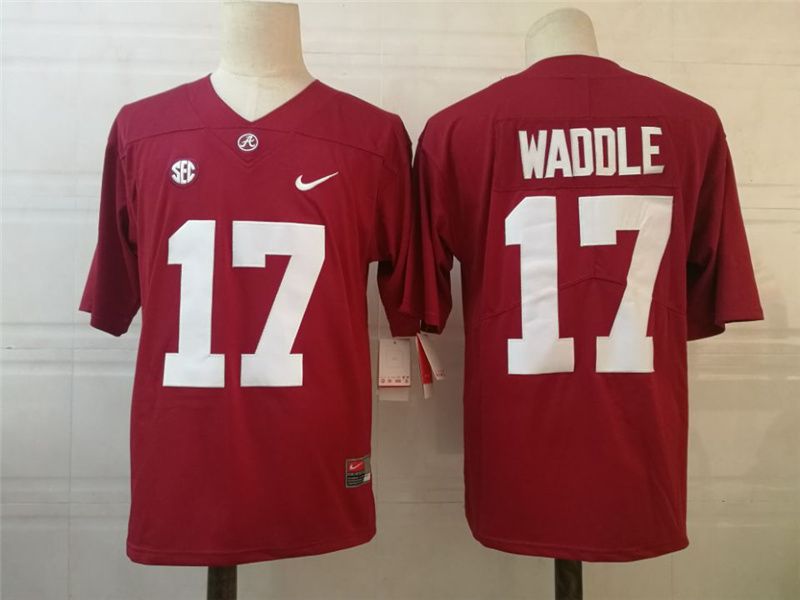 Men Alabama Crimson Tide #17 Waddle Red Nike 2025 NCAA Jersey->ncaa teams->NCAA Jersey
